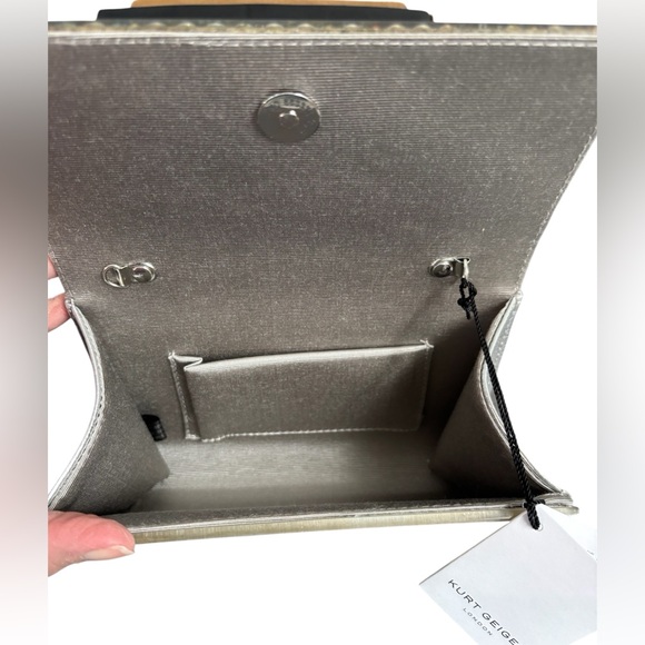 Kurt Geiger Party Glitter Envelope Clutch - Picture 9 of 12